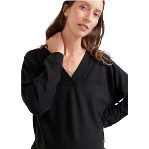 Hatch - Maternity Visitor Classic Black Long Sleeve V-Neck Top Sz M